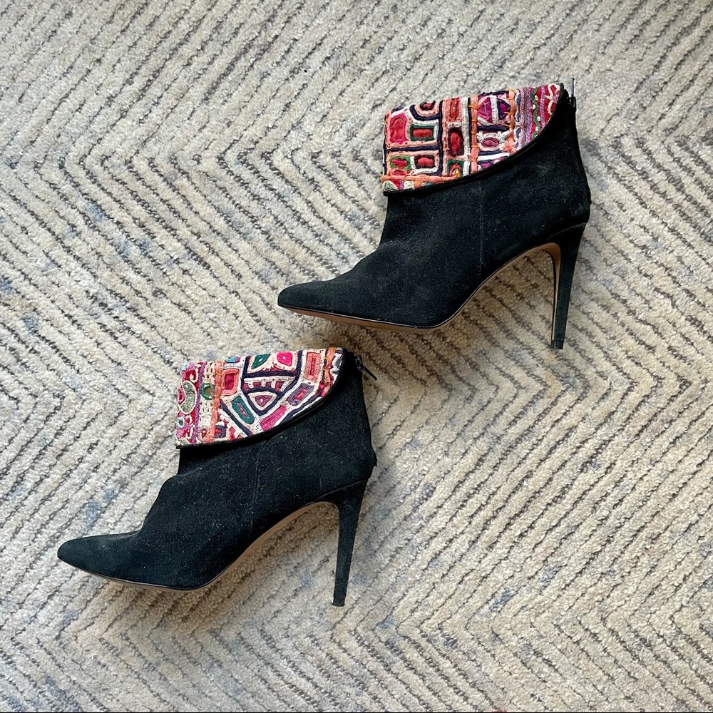 Howsty Patterned Cuff Suede Booties - image 4